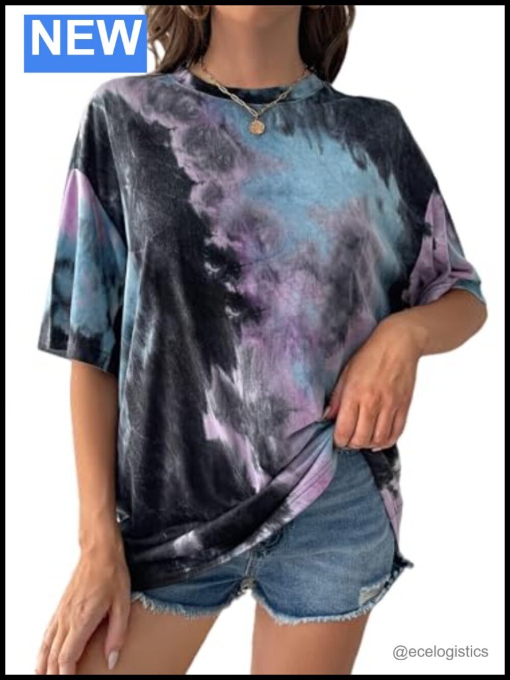 Women's Oversized Tie Dye Graphic T Shirt Short Sleeve Casual Tee